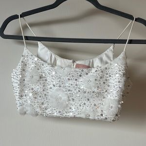 Cute crop top never worn XS (bridal)
